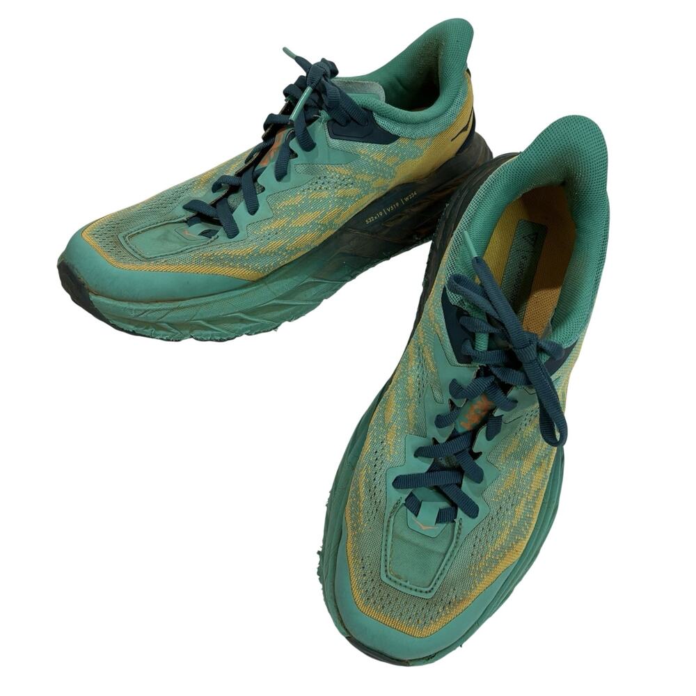 HOKA ONE ONE Speedgoat 5 Blue Teal & Yellow Women’s Running Sneakers SZ 7.5B